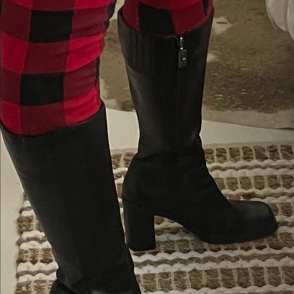 Black leather boots